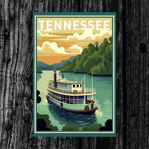 Tennessee Vintage Travel Poster Print Wall Art Gift Idea Home Decor