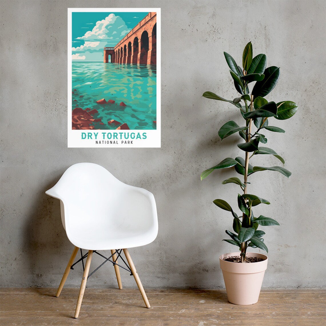 Dry Tortugas National Park Seaside Island Fort Vintage Poster Art - Image 2