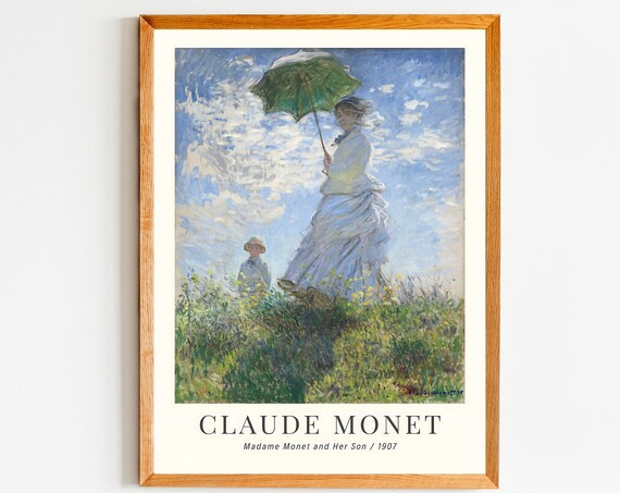 Claude Monet Madame Monet and Her Son Parasol Impressionist Poster