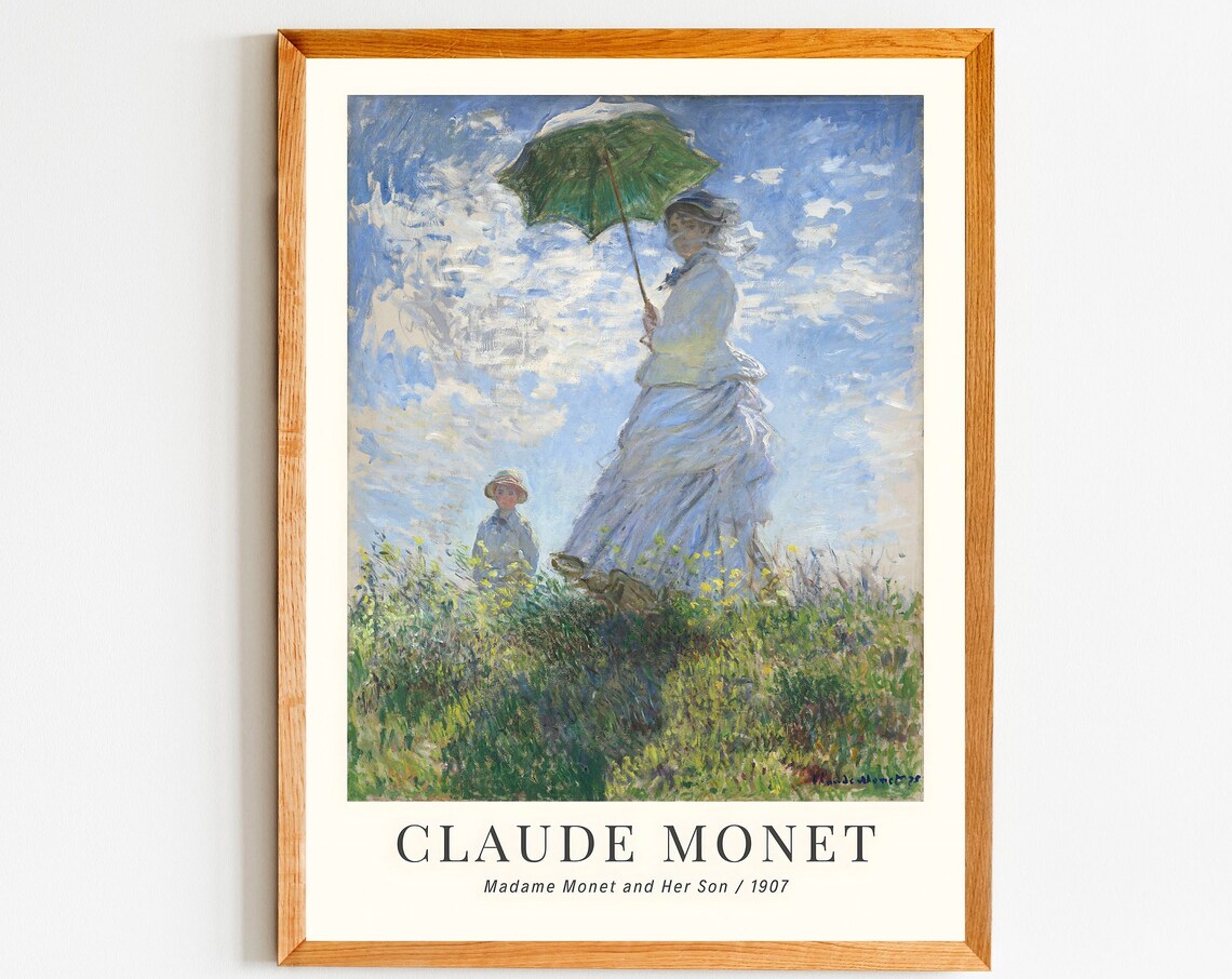Claude Monet Madame Monet and Her Son Parasol Impressionist Poster