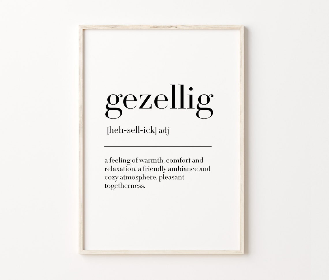 Gezellig Definition Dutch Cozy Dictionary Style Wall Art Print - Image 4