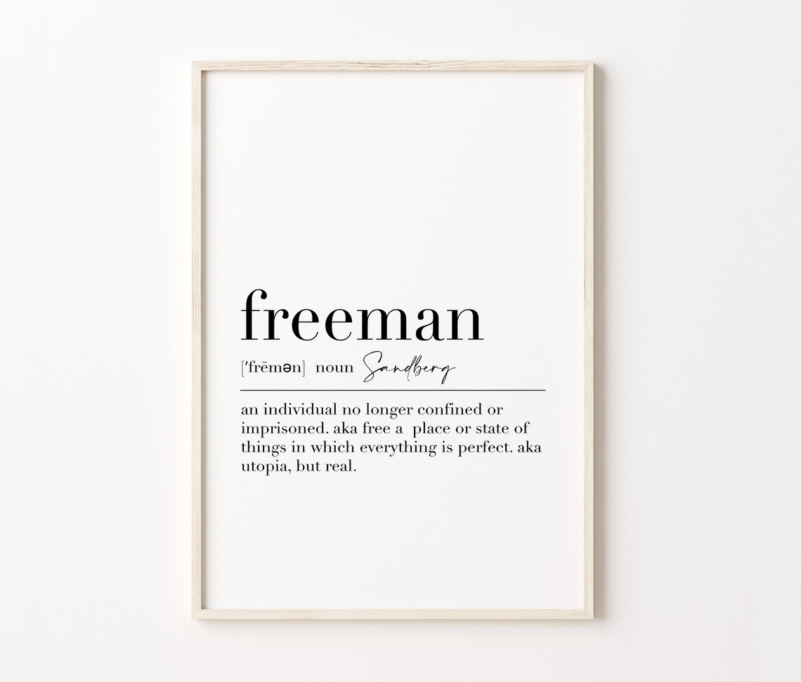 Freeman Sandberg Personalized Family Dictionary Surname Meaning Print - Image 3