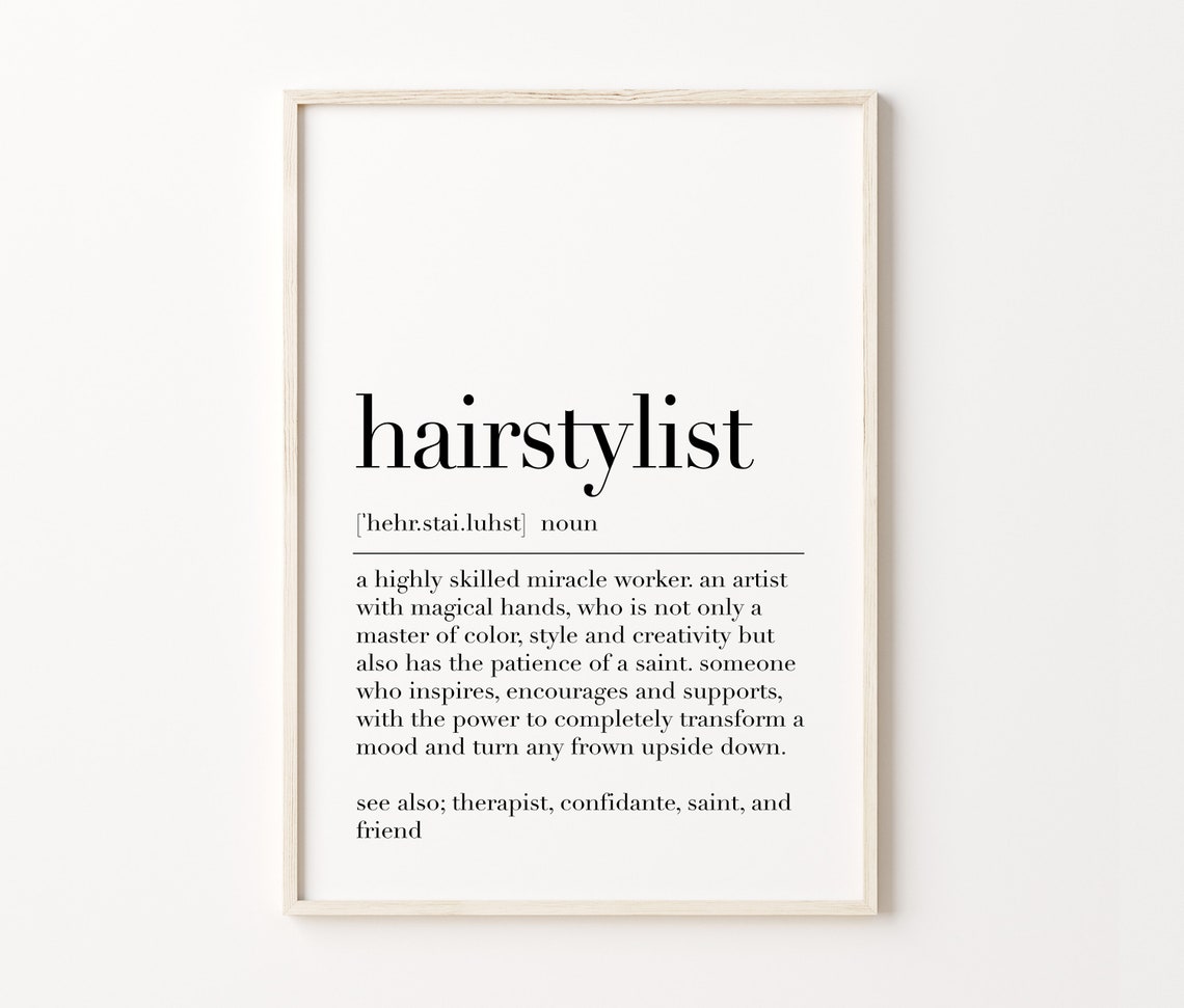 Hairstylist Definition Appreciation Gift Salon Dictionary Word Poster - Image 3