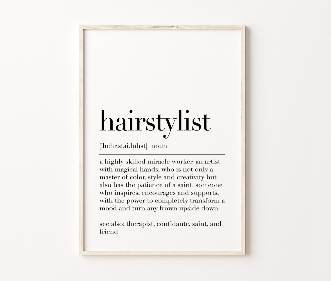 Hairstylist Hairstylist Poster Hairstylist Print Hair Salon Wall Decor Definition Print Hairdresser Gifts Poster - Image 3