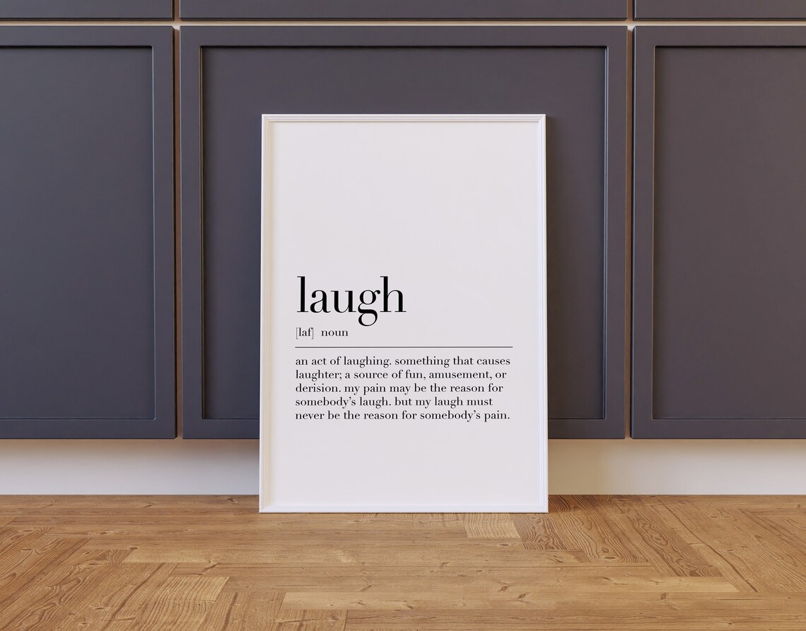 Laugh Laugh Print Laugh Poster Laugh Definition Laugh Wall Art Decor Laugh Definition Print Laugh Gift Dictionary Poster - Image 2