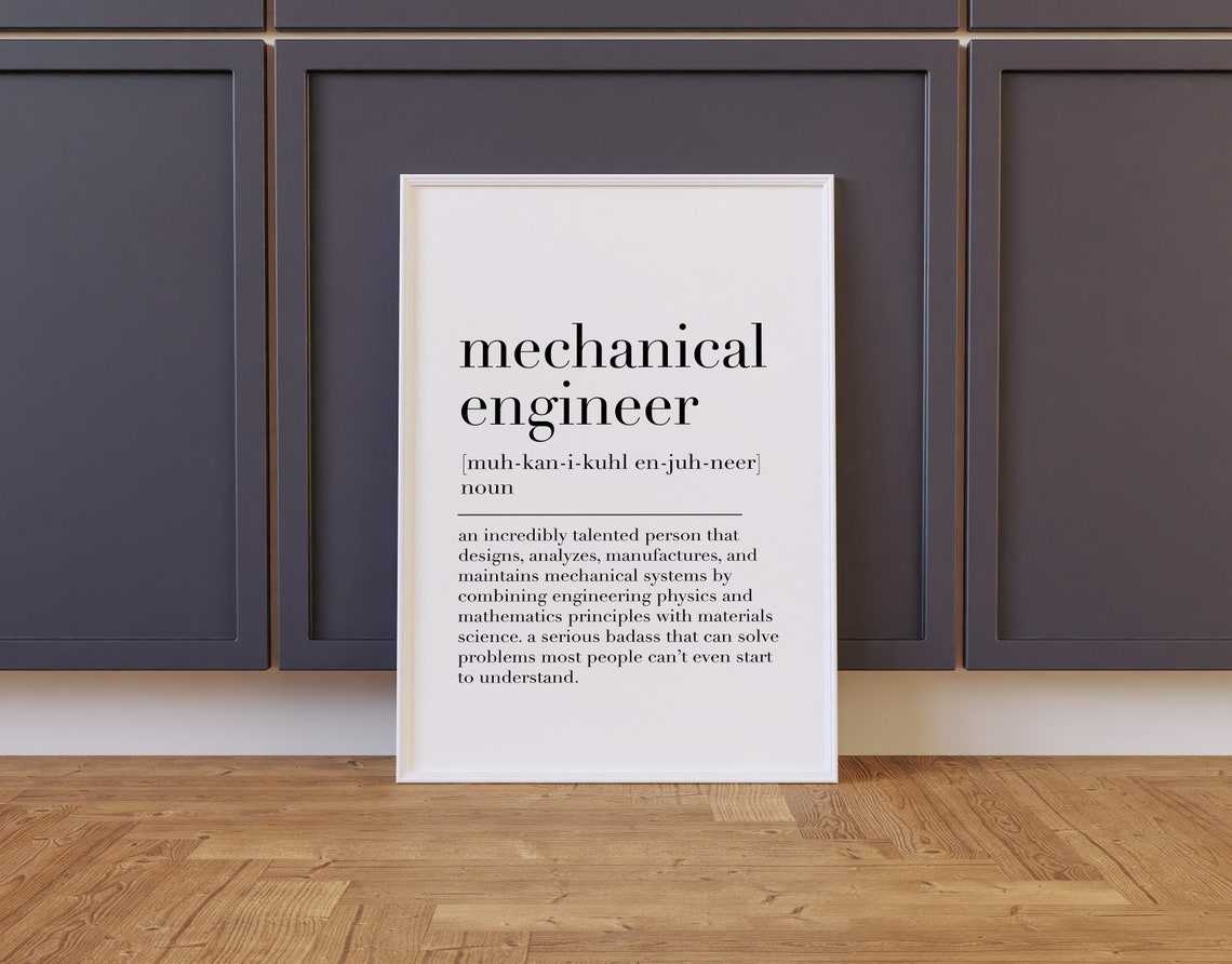 Mechanical Engineer Definition Gift Badass Talent Engineer Poster