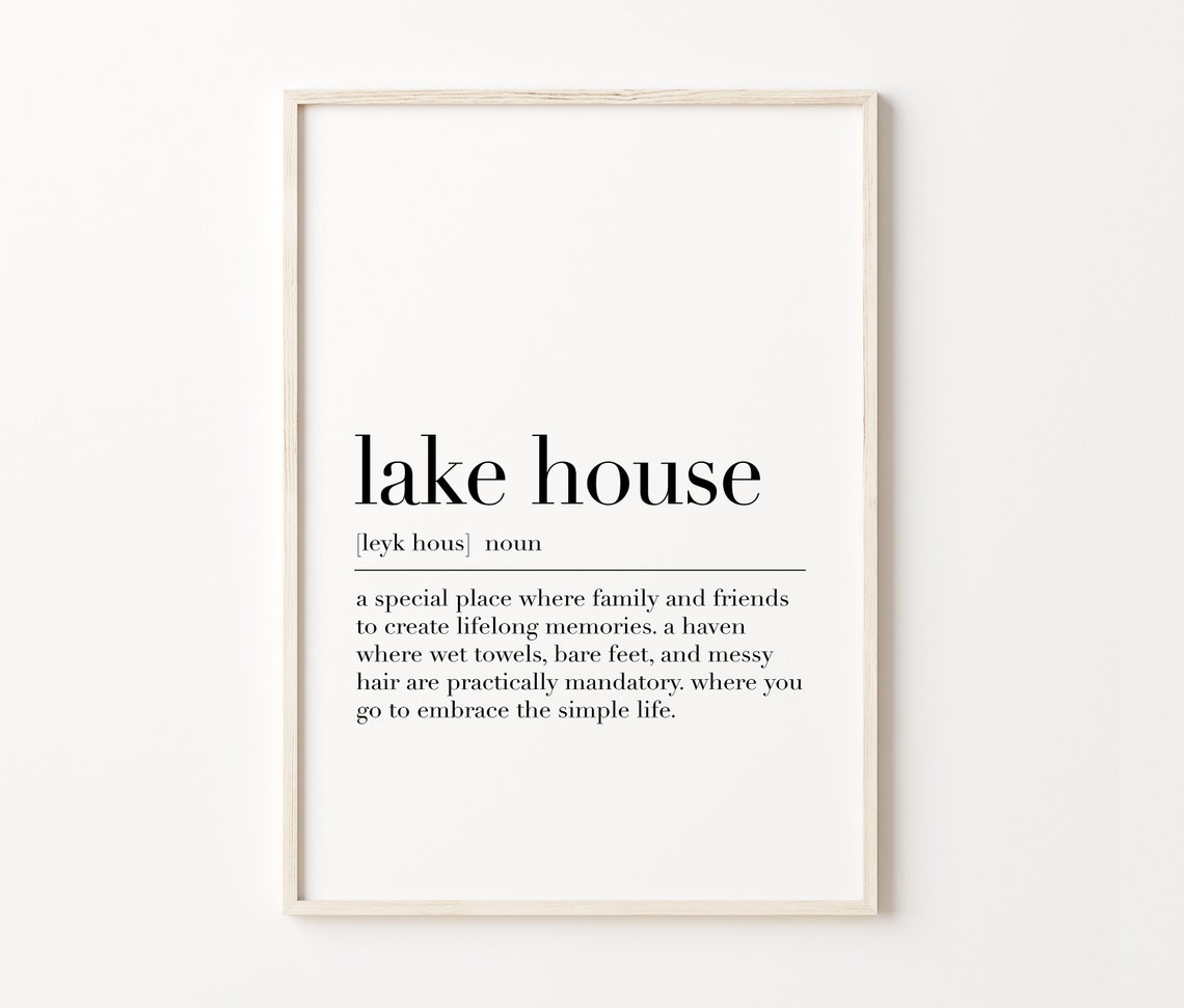 Lake Home Definition Lake Home Wall Decor Lake Home Print Lake Home Quote Print Home Wall Decor Dictionary Poster - Image 3
