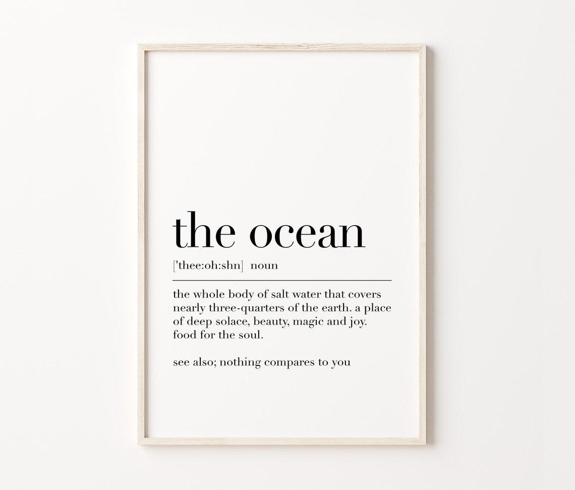 The Ocean Definition Minimalist Nautical Quote Style Wall Art Poster - Image 3
