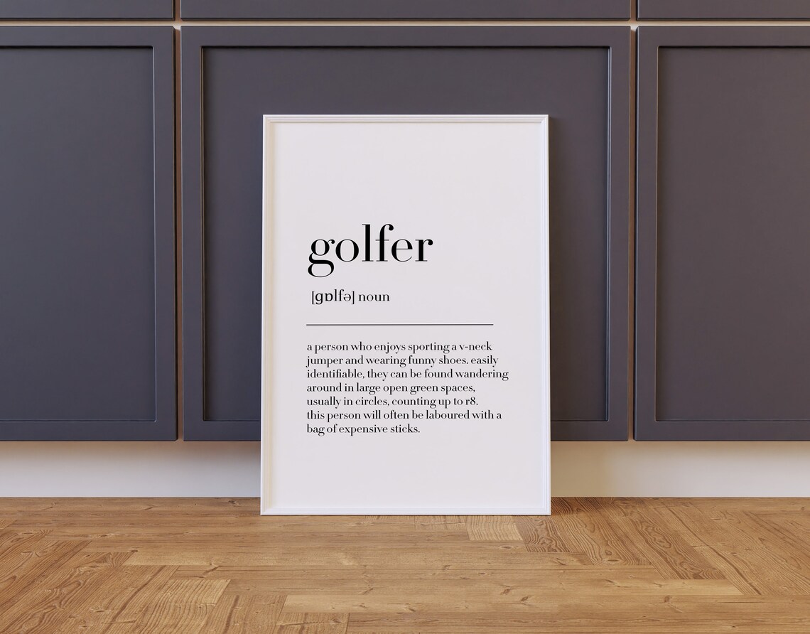Golfer Golfer Definition Print Golfer Poster Gift For Golfer Golf Gifts Funny Golf Quote Golfer Wall Art Poster - Image 2