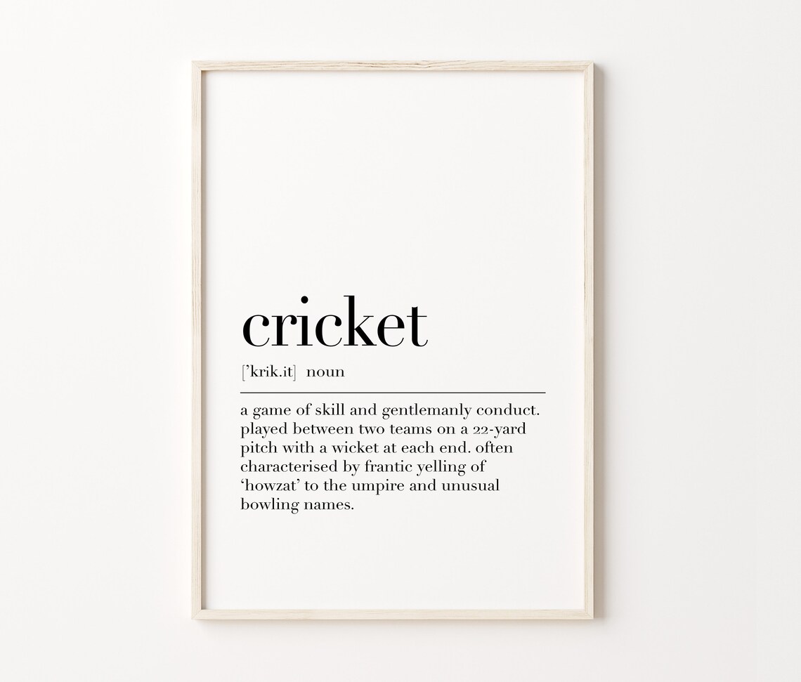 Cricket Cricket Definition Print Cricket Quote Wall Art Cricket Theme Art Teen Room Decor Art Dictionary Quote - Image 4