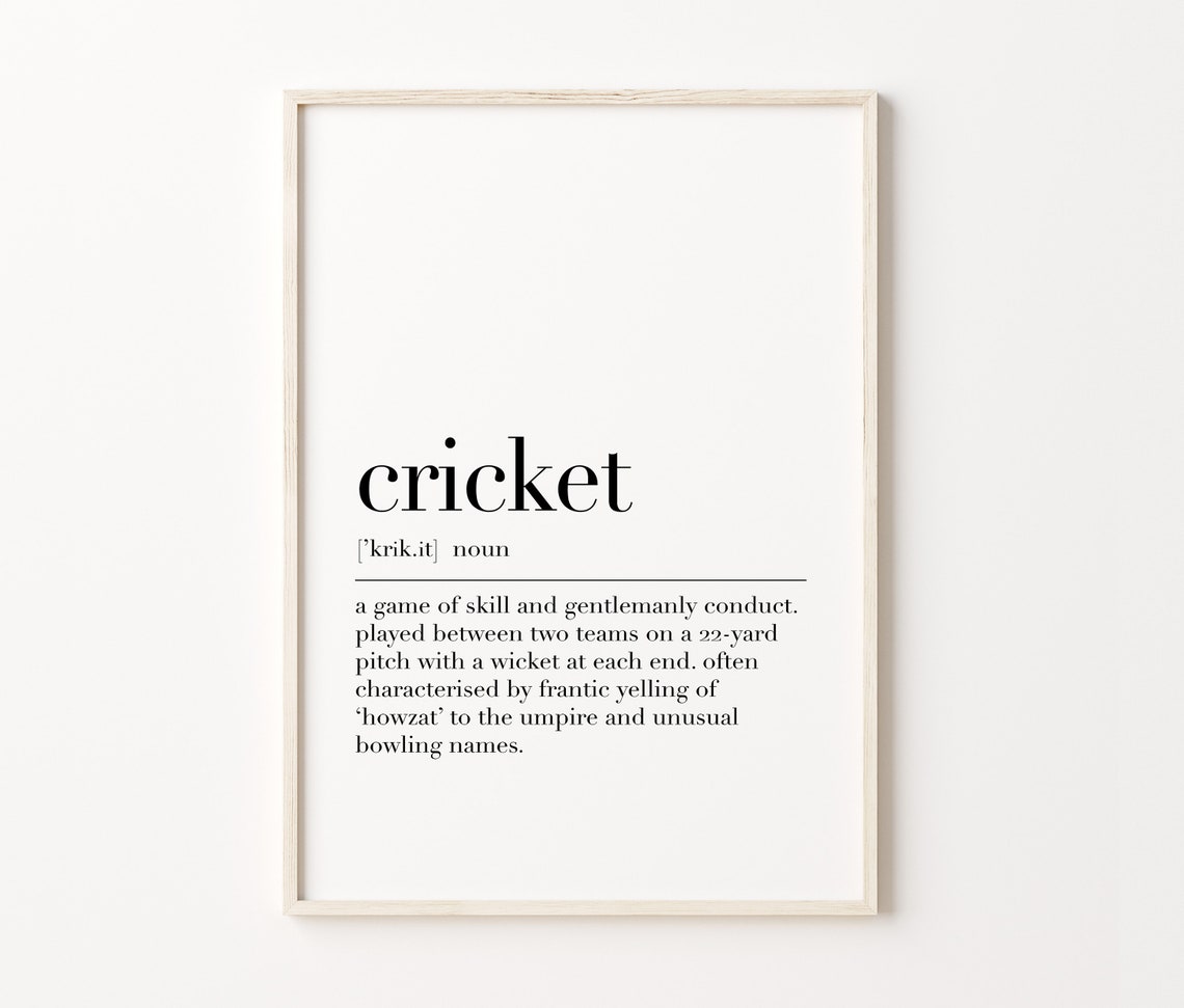 Cricket Game Funny Dictionary Definition Typographic Quote Poster - Image 4