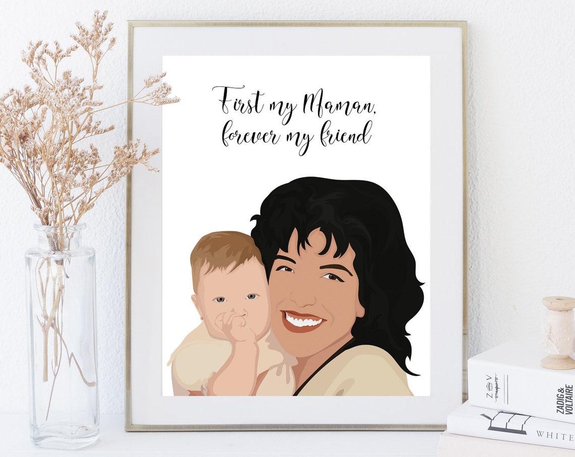 Mother And Baby Print Personalized Baby Portrait First My Mother Forever My Friend Sign Custom Family Portrait New Baby Gift - Image 6