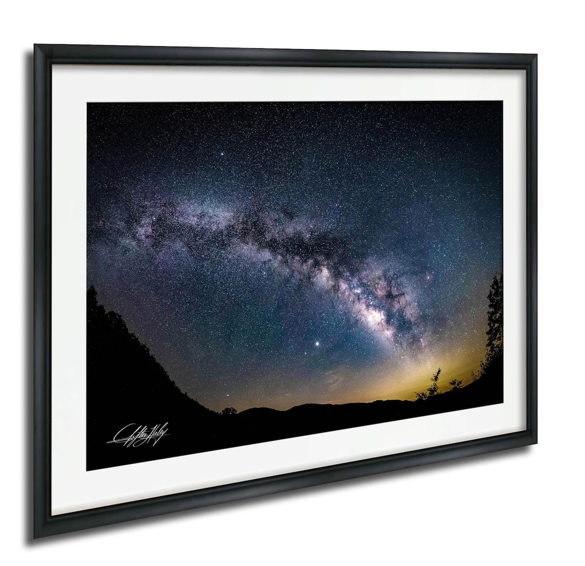 Milky Way Night Sky Art Print, Mountain Landscape
