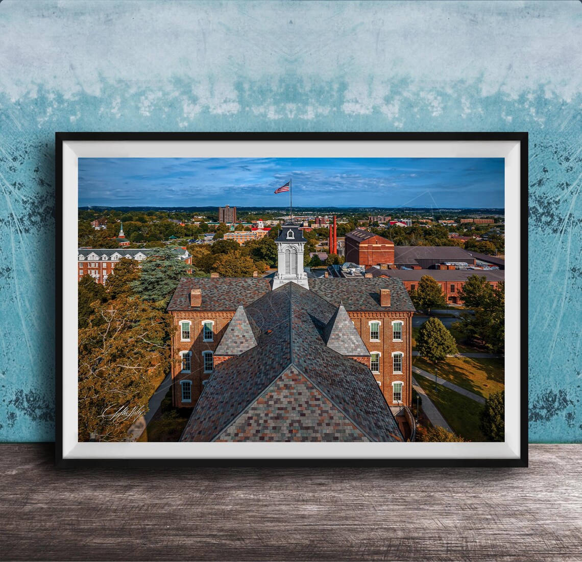Anderson Hall Maryville College Aerial Brick Cupola Campus Poster