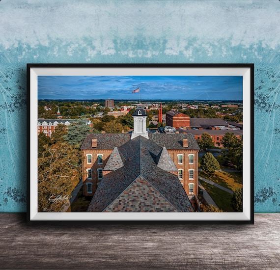 Anderson Hall Maryville College Aerial Brick Cupola Campus Poster
