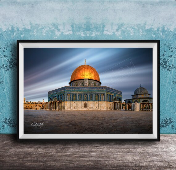 Dome Of The Rock Art Jerusalem Skyline Canvas Or Paper Print