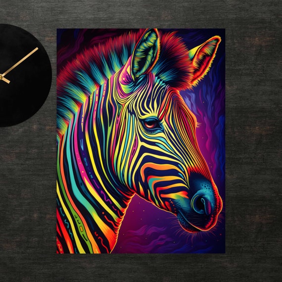 Colorful Zebra Poster Art Wall Print