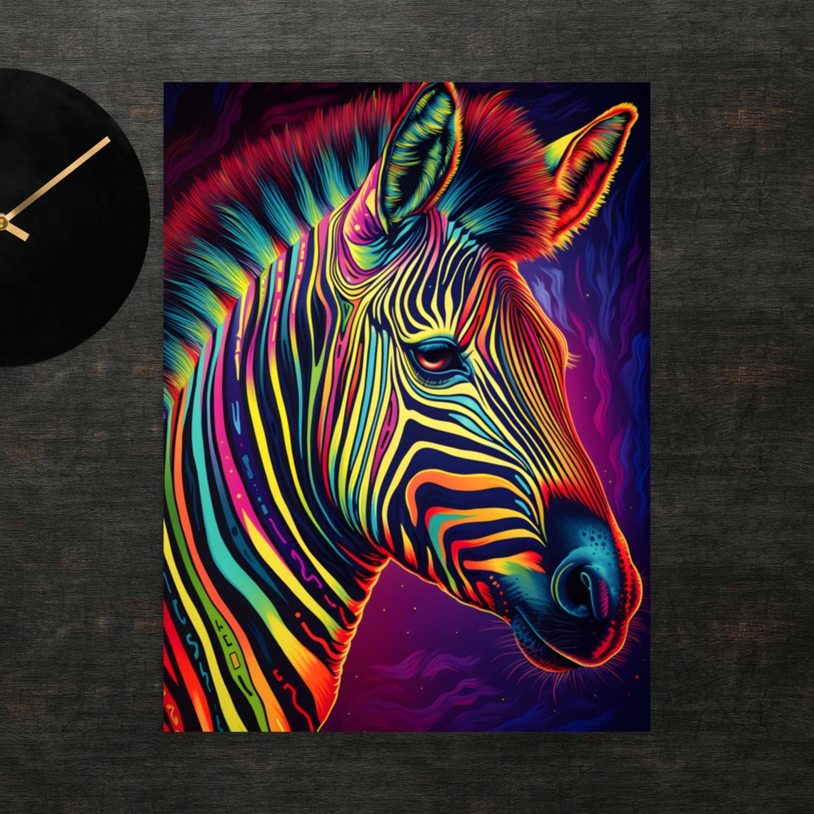 Colorful Zebra Poster Art Wall Print