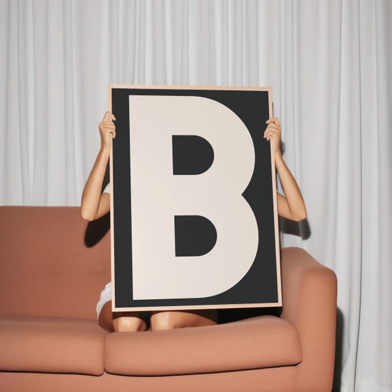 B Print My Type Of A Z Wall Print Retro Wall Art Trendy Wall Art Typography Letters Letter Print Gift Art B