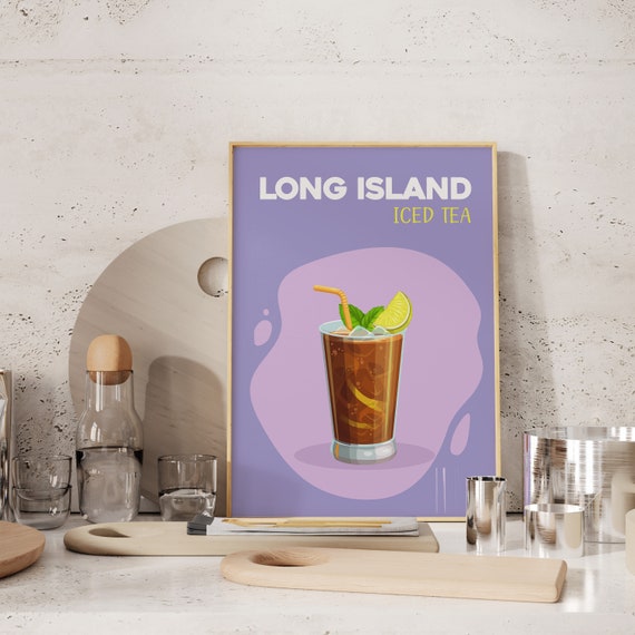 Long Island Cocktail Print Unframed Kitchen Bar Drinks Print Party Drink Sign Mixology Gift For Her Bar Cart Decor Cocktail Poster