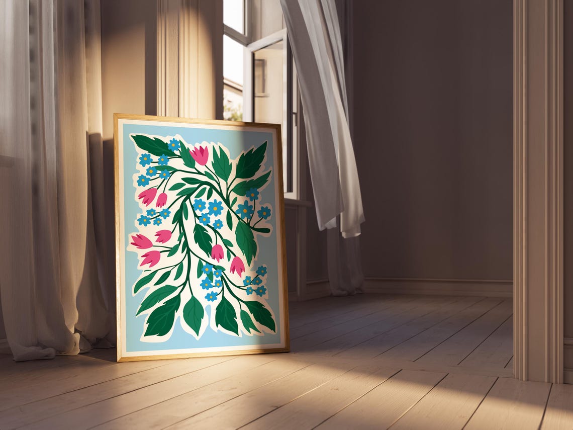 Spring Floral Botanical Boho Art Print - Image 3