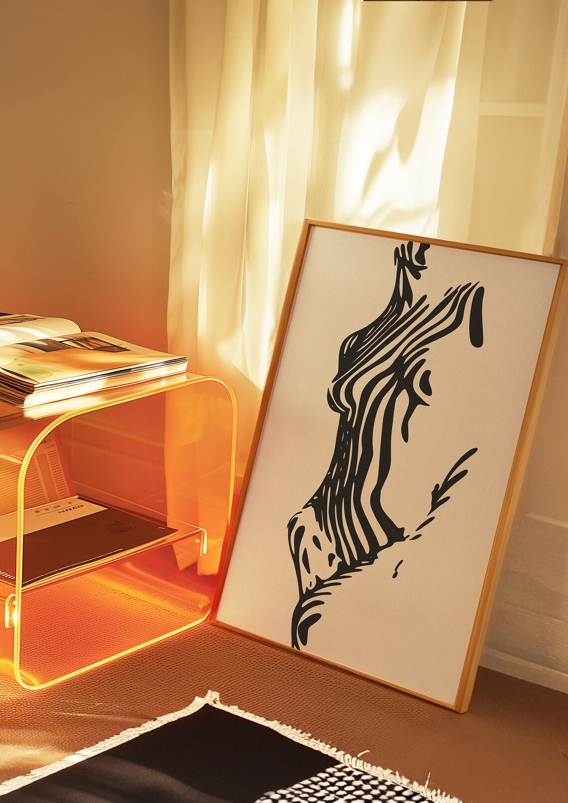 Woman Figure Art Print, Mid-Century Modern Abstract - Image 3
