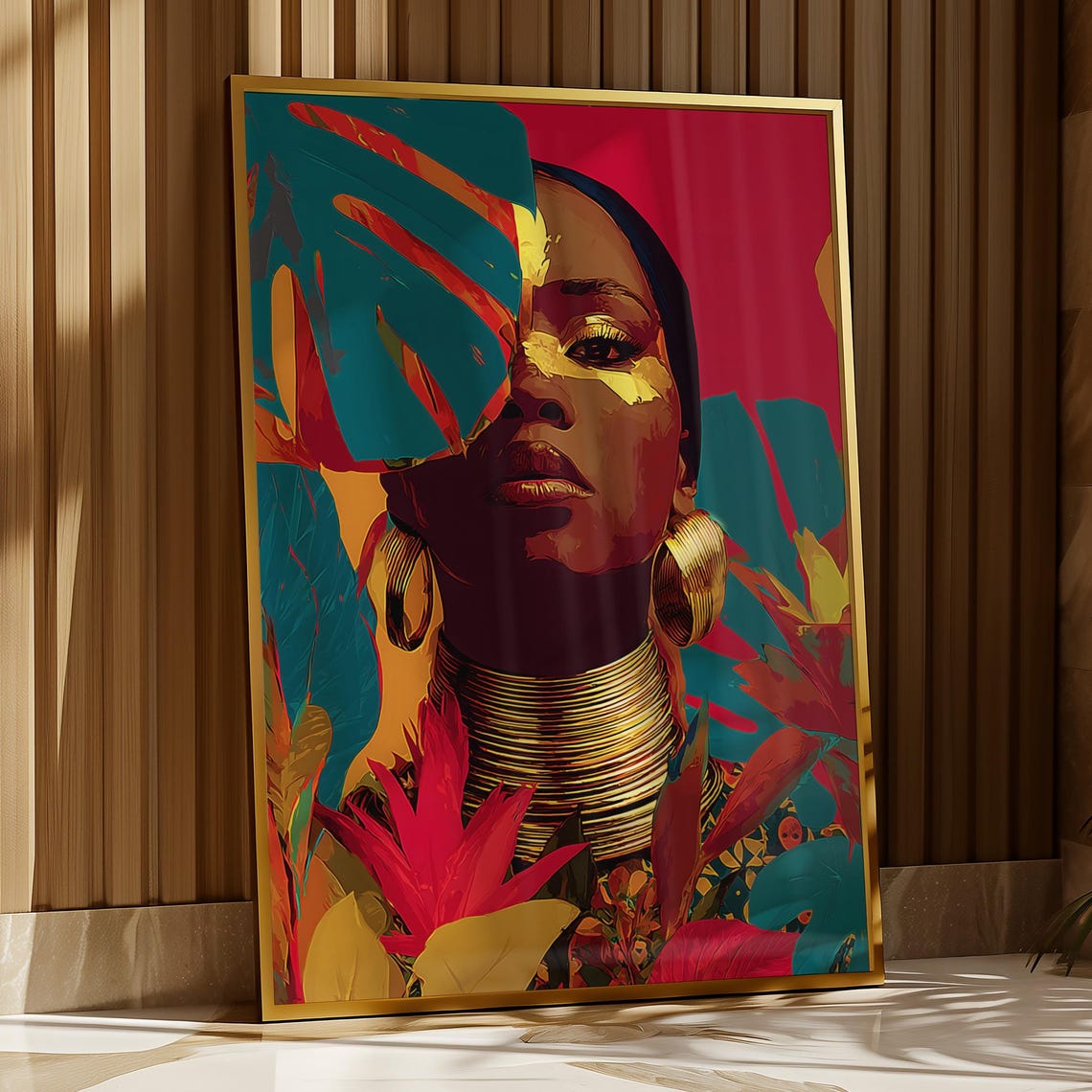Afrocentric Dopamine Wall Art Modern Botanical Print Colorful Maximalist Decor Digital Download