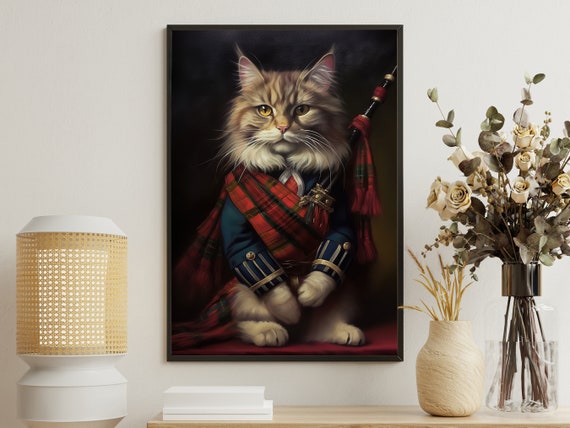 Victorian Royal Cat Painting Cat Art Print Royal Feline Print Gothic Cat Art Print Cat Poster Print Cat Lovers Gift