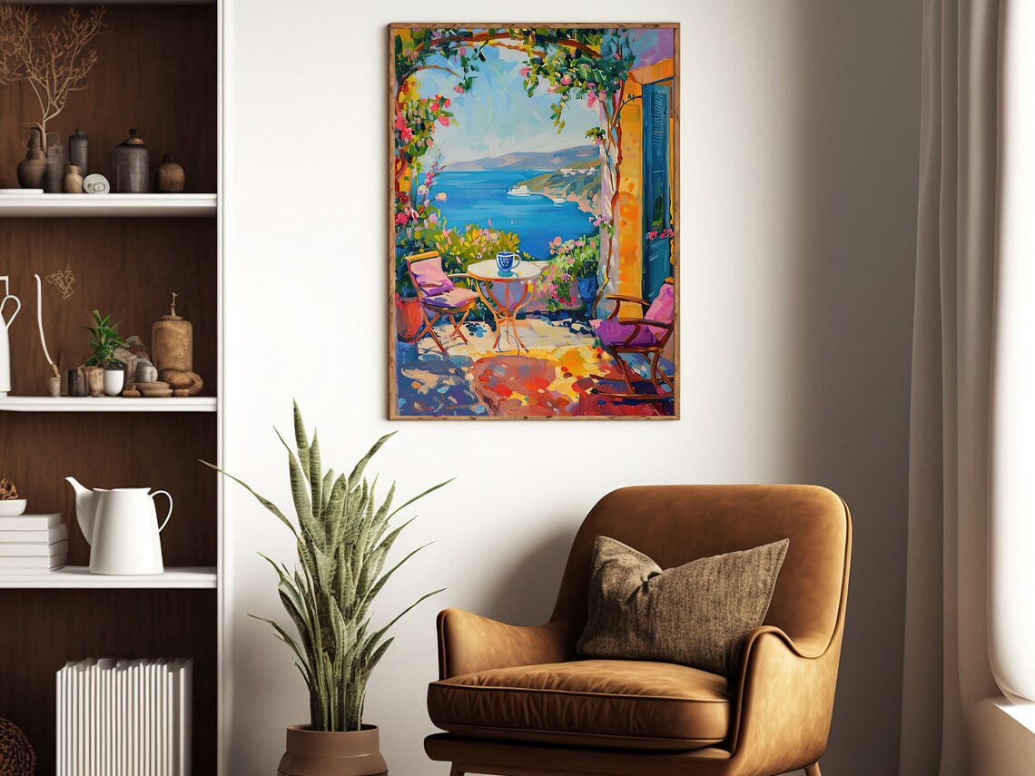 Matisse-Inspired Balcony Flowers Botanical Poster - Image 3