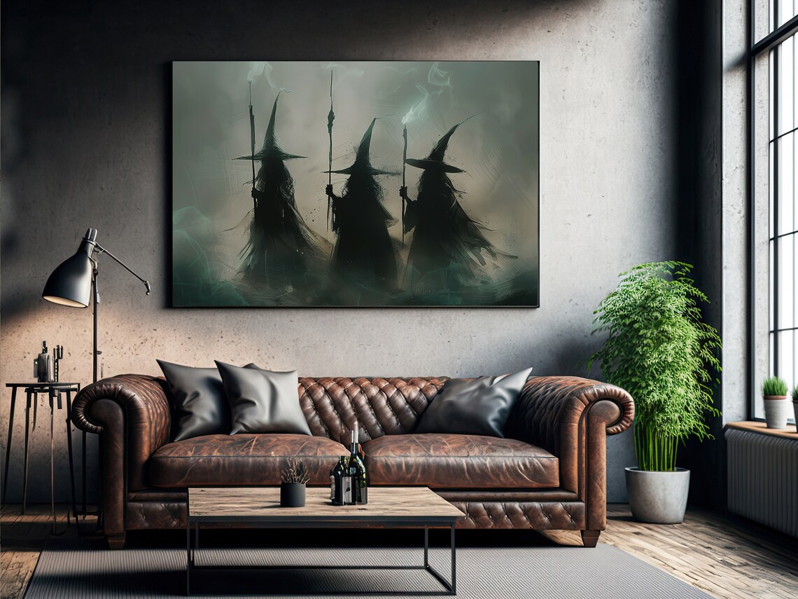 Three Witches In Dark Night, Halloween Poster Print - Image 3