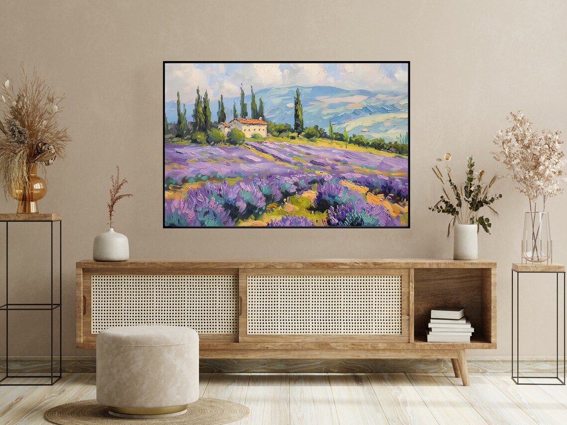 Cottage Country House Painting Lavender Print Flowers Print Flowers Poster Print Vintage Flower Wall Art - Image 4