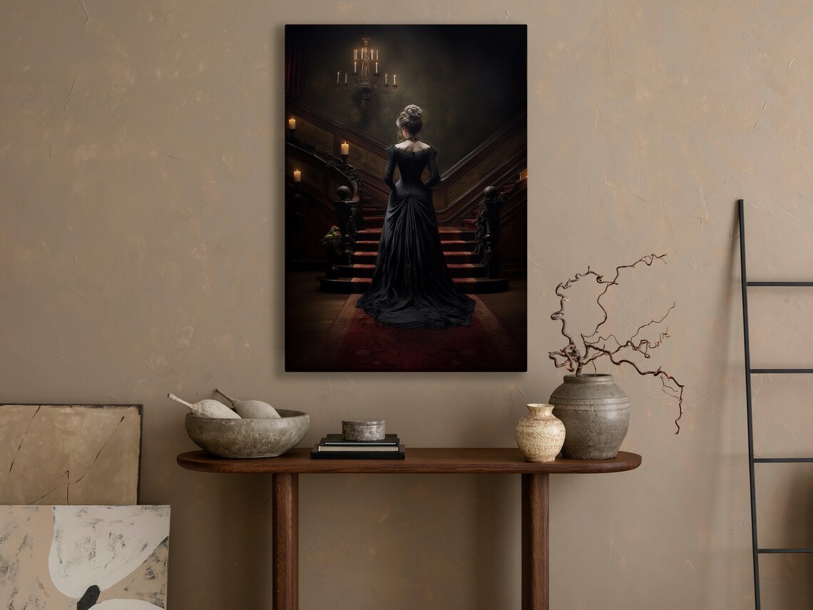 Victorian Woman, Gothic Dark Academia Art Print - Image 2