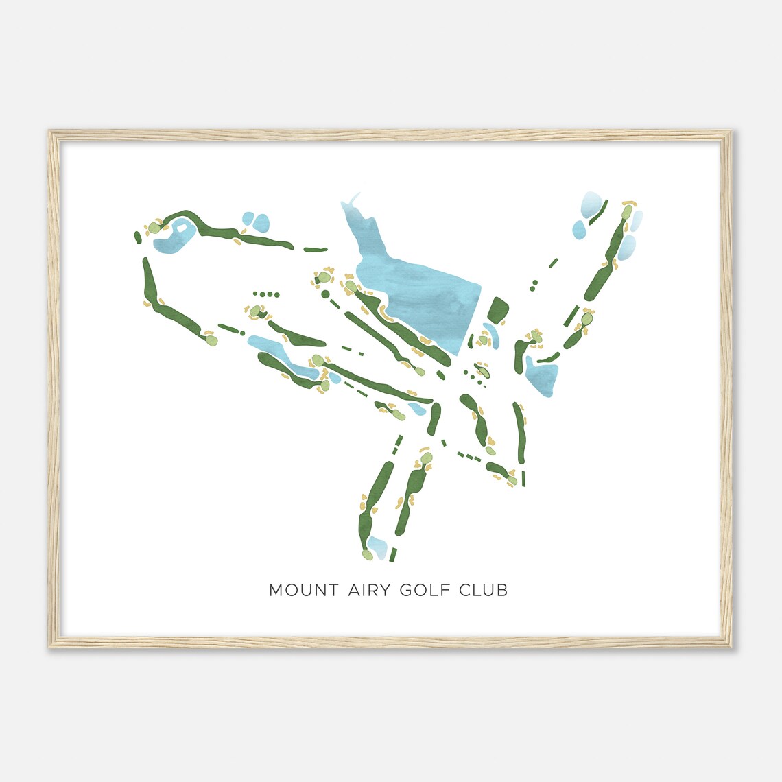 Mount Airy Golf Club Pennsylvania Modern Watercolor Map Golfer Gift Golf Wall Art Golf Poster Print Course Layout