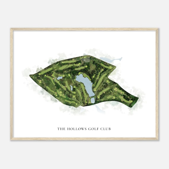 The Hollows Golf Club Virginia Classic Watercolor Course Map Poster