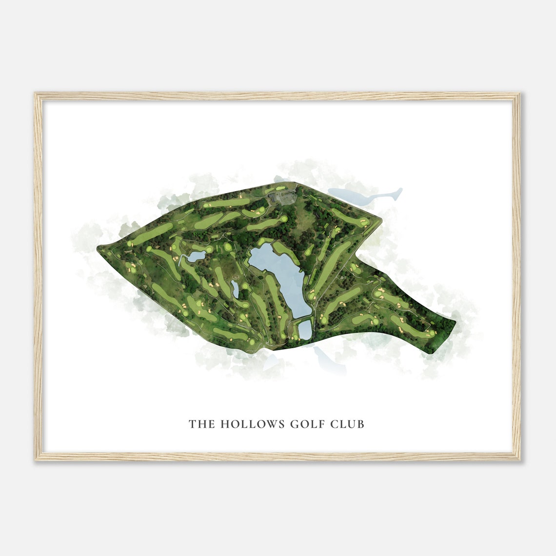 The Hollows Golf Club Virginia Classic Watercolor Course Map Poster