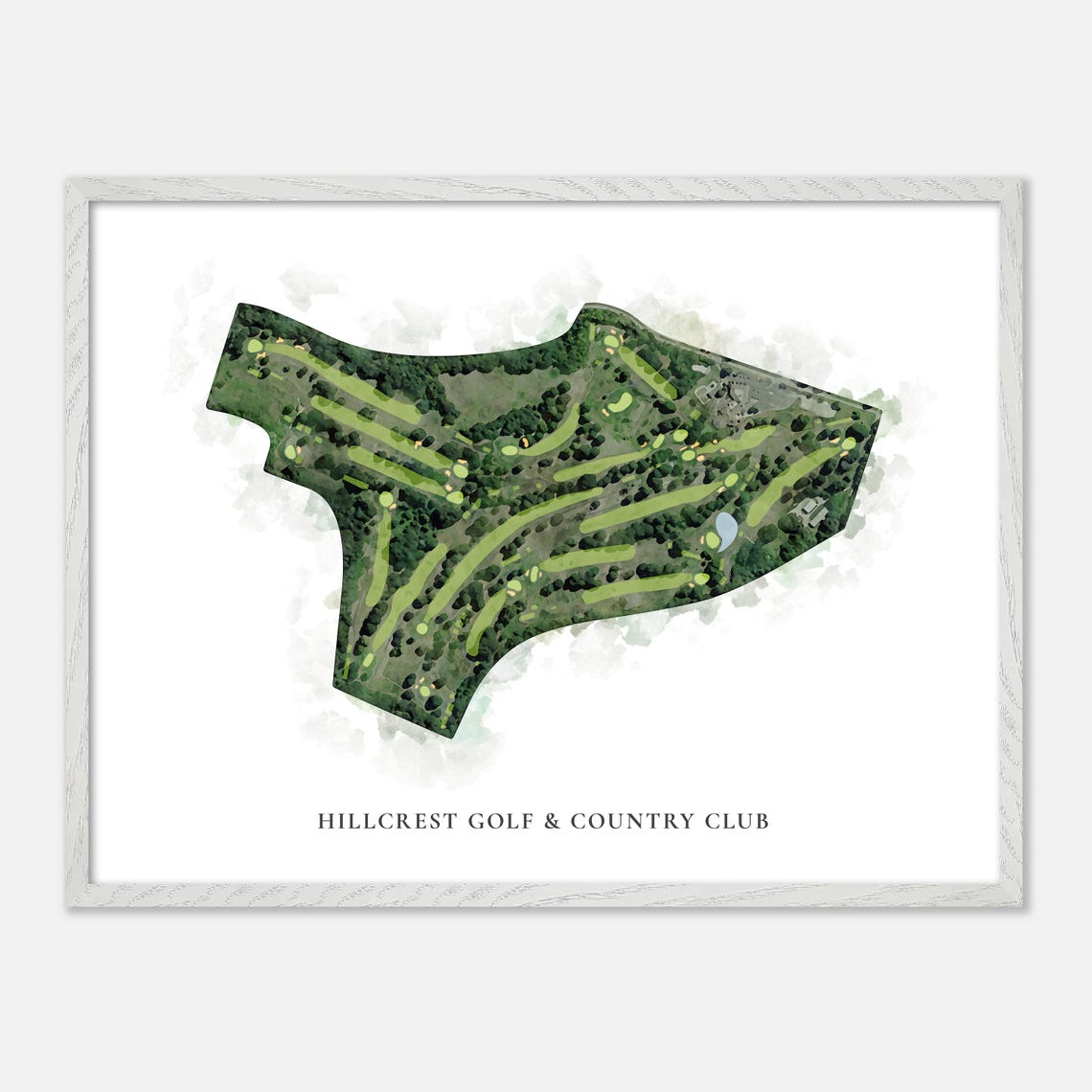 Hillcrest Golf and Country Club Watercolor Aerial Map Art Poster Gift - Image 4