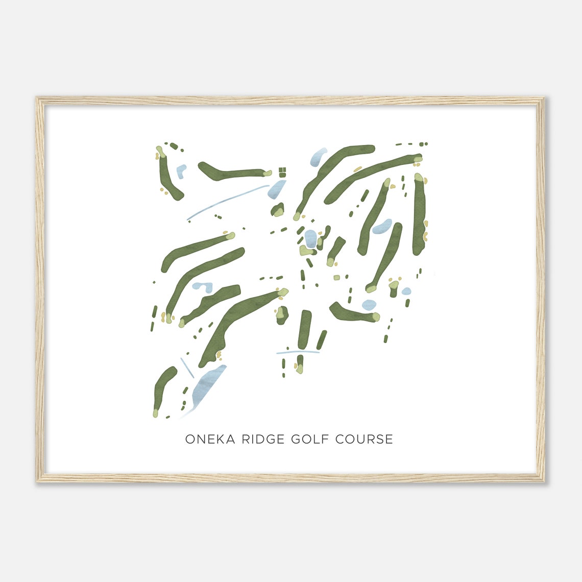 Oneka Ridge Golf Course Minnesota Modern Watercolor Map Poster - Image 2