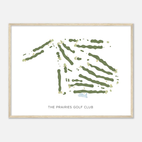 The Prairies Golf Club Michigan Modern Watercolor Map Golfer Gift Golf Wall Art Golf Poster Print Course Layout