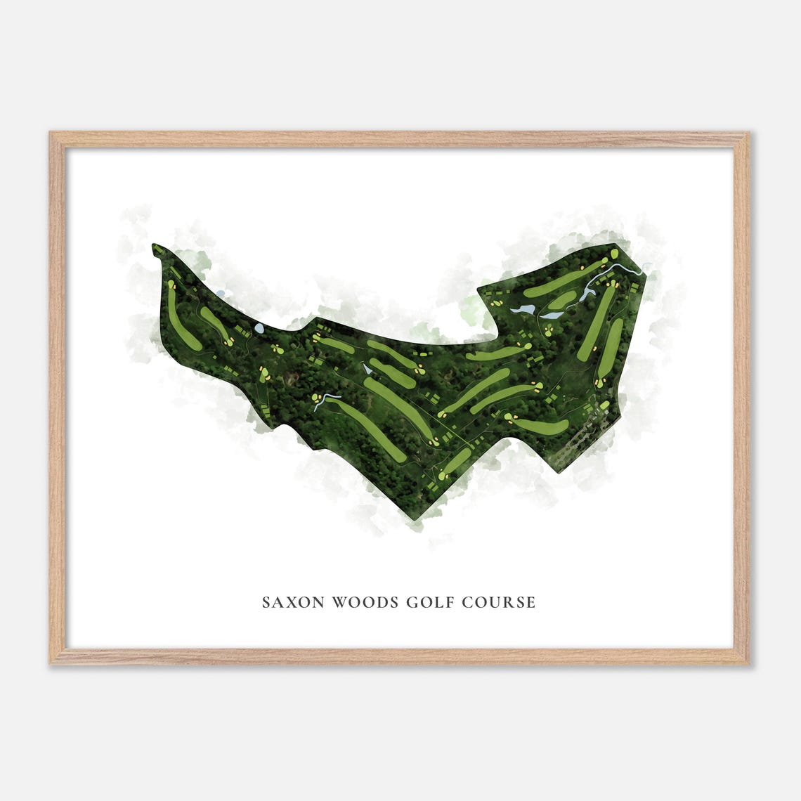 Saxon Woods Golf Course Scarsdale NY Classic Watercolor Map Print