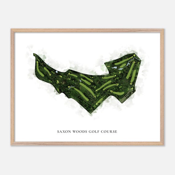 Saxon Woods Golf Course In Scarsdale New York Classic Watercolor Map Golfer Gift Golf Wall Art Golf Poster Print Course Layout