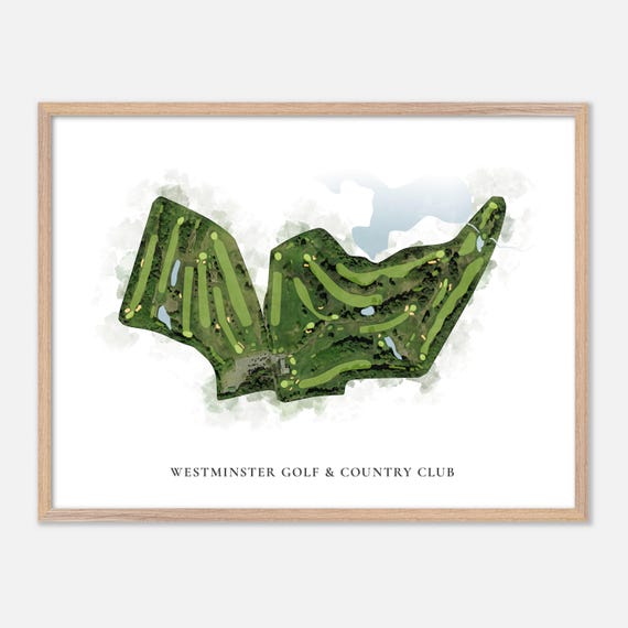 Westminster Golf Country Club In Westminster Massachusetts Classic Watercolor Map Golfer Gift Golf Wall Art Golf Poster Print