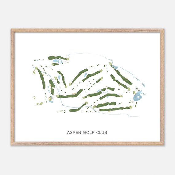 Aspen Golf Club Aspen Colorado Modern Watercolor Golf Map Poster