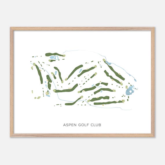 Aspen Golf Club In Aspen Colorado Modern Watercolor Map Golfer Gift Golf Wall Art Golf Poster Print Course Layout