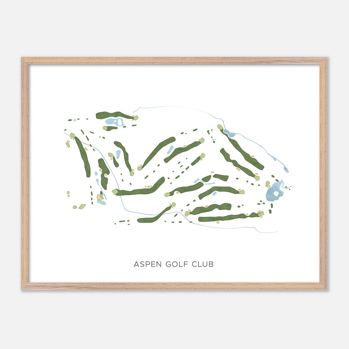 Aspen Golf Club Aspen Colorado Modern Watercolor Golf Map Poster
