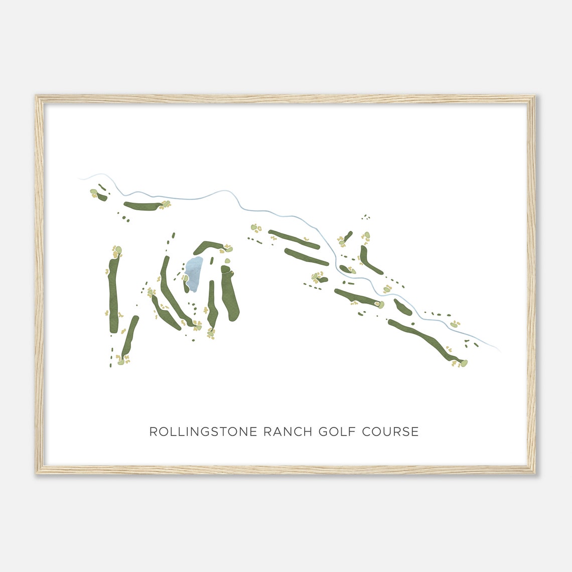 Rollingstone Ranch Golf Course Modern Watercolor Map Art Poster