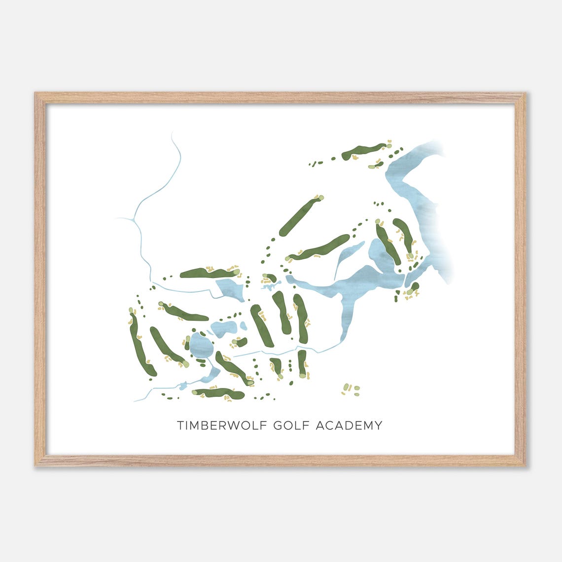 Timberwolf Golf Academy Canada Modern Watercolor Course Map Poster