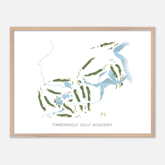Timberwolf Golf Academy Canada Modern Watercolor Course Map Poster