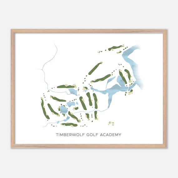 Timberwolf Golf Academy In Canada Modern Watercolor Map Golfer Gift Golf Wall Art Golf Poster Print Course Layout