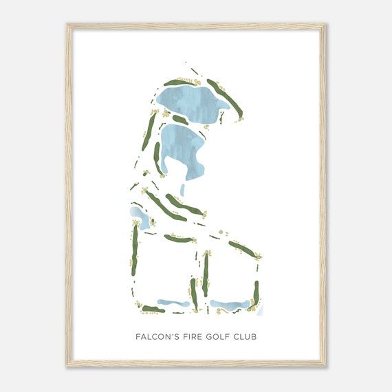 Falcons Fire Golf Club Florida Modern Watercolor Map Golfer Gift Golf Wall Art Golf Poster Print Course Layout