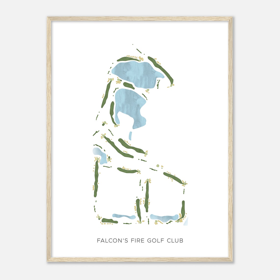 Falcon's Fire Golf Club Florida Modern Watercolor Golf Map Poster